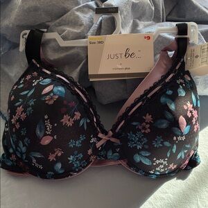 Just Be Floral Lace Bra - Black, Pink, Blue